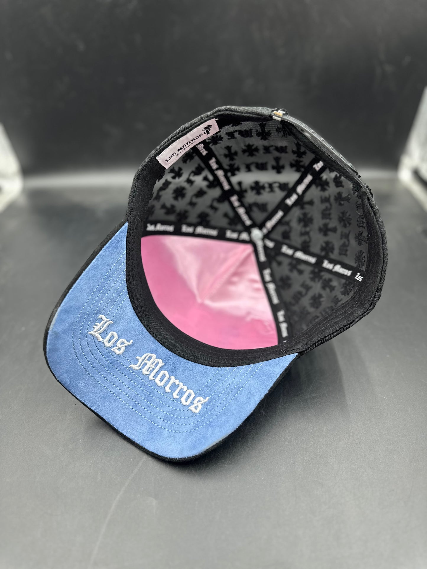 Black "LA" Cruces Suede Mesh Gorra